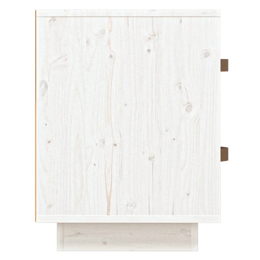 Solid Pine White Bedside Cabinet 40x34x45 cm - Classic Style