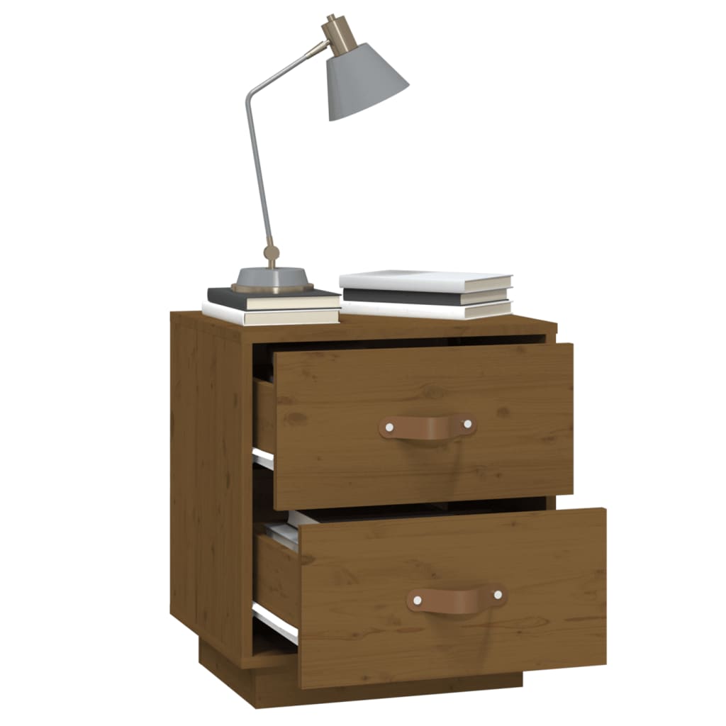 Solid Pine Bedside Cabinet Honey Brown 40x34x45 cm