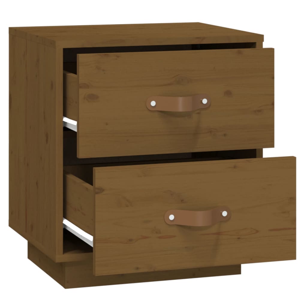 Honey Brown Solid Pine Bedside Cabinets 2 pcs - 40x34x45 cm