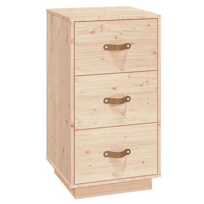 Solid Pine Wood Bedside Cabinet - 40x40x75 cm Rustic Charm