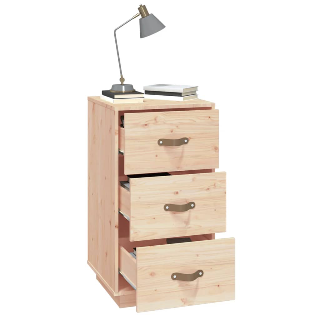 Solid Pine Wood Bedside Cabinet - 40x40x75 cm Rustic Charm
