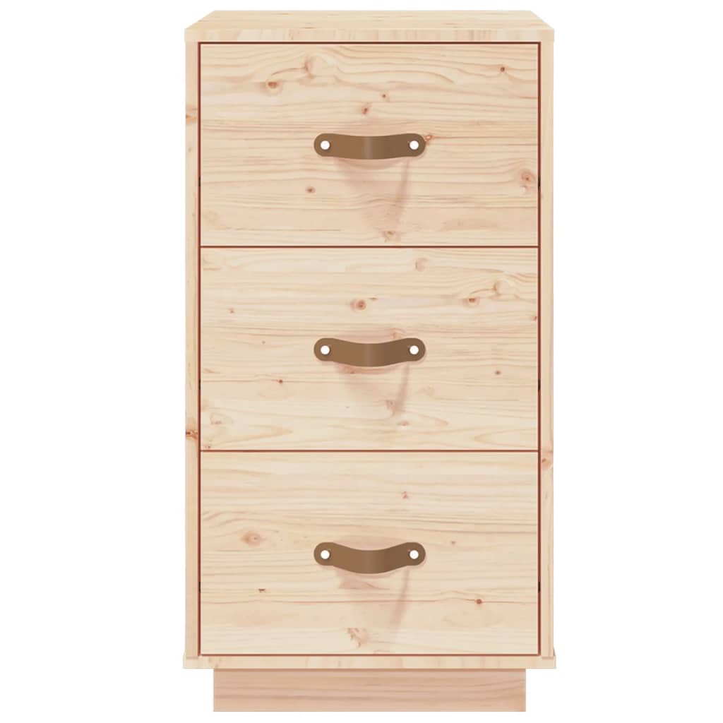 Solid Pine Wood Bedside Cabinet - 40x40x75 cm Rustic Charm