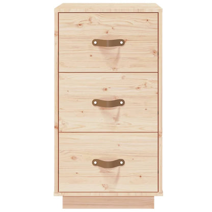 Solid Pine Wood Bedside Cabinet - 40x40x75 cm Rustic Charm