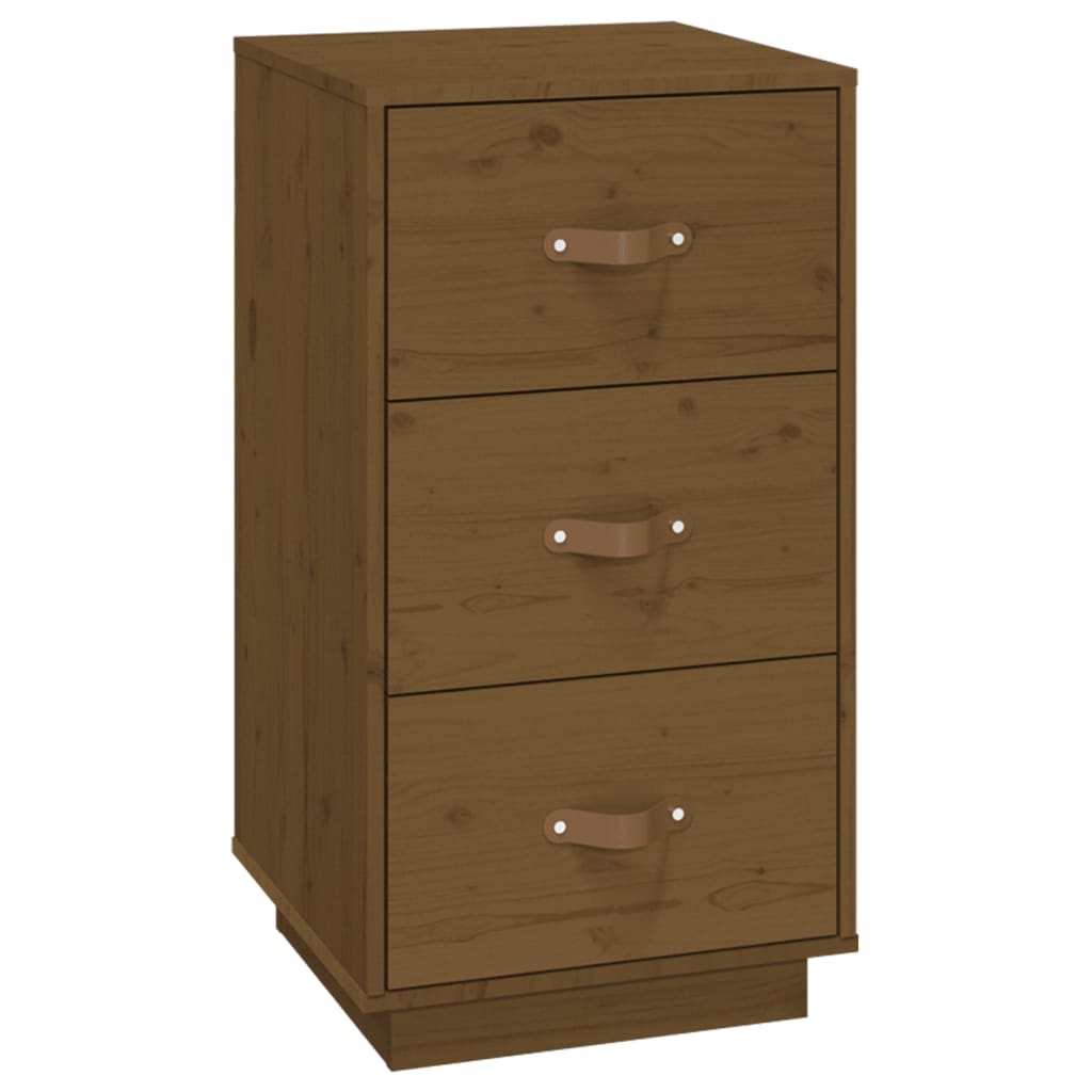 Pair of Honey Brown Solid Pine Bedside Cabinets - 40x40x75 cm
