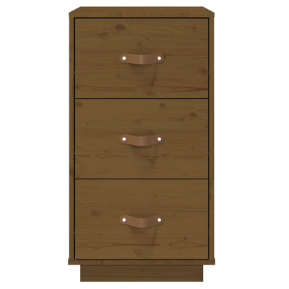 Pair of Honey Brown Solid Pine Bedside Cabinets - 40x40x75 cm