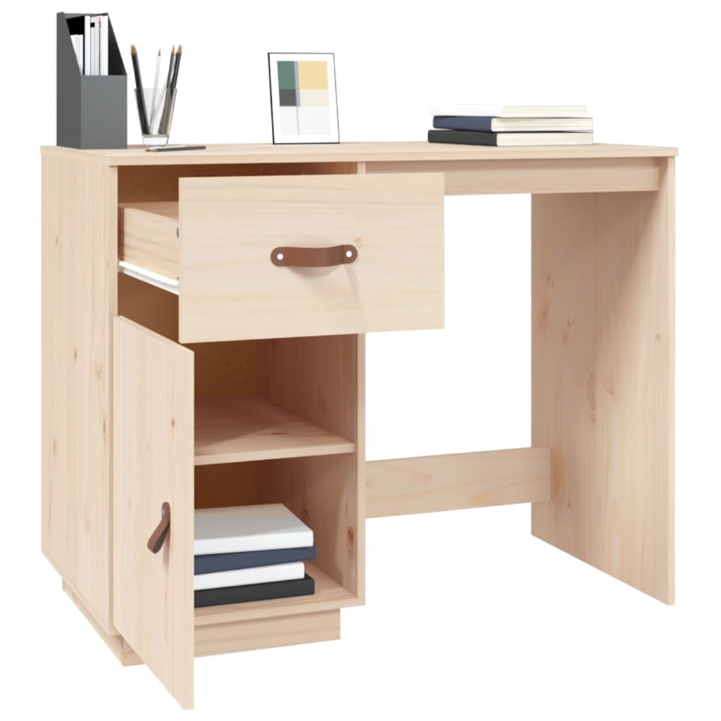 Solid Pine Wood Desk 95x50x75 cm - Elegant & Durable Workspace