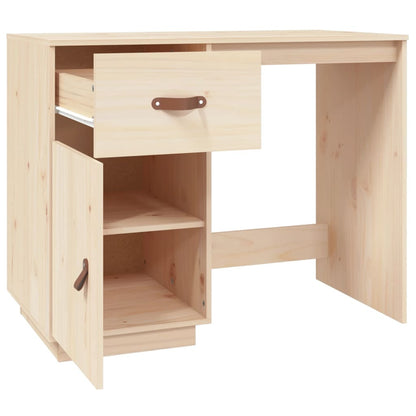 Solid Pine Wood Desk 95x50x75 cm - Elegant & Durable Workspace