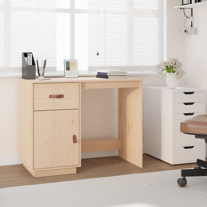 Solid Pine Wood Desk 95x50x75 cm - Elegant & Durable Workspace