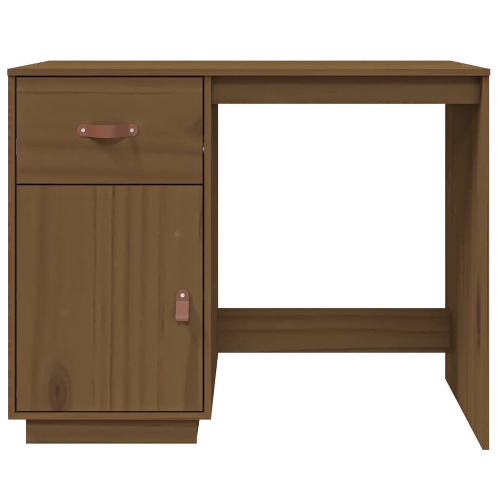 Solid Pine Desk 95x50x75 cm - Honey Brown Finish