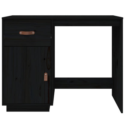 Solid Pine Wood Desk - Black, 95x50x75 cm