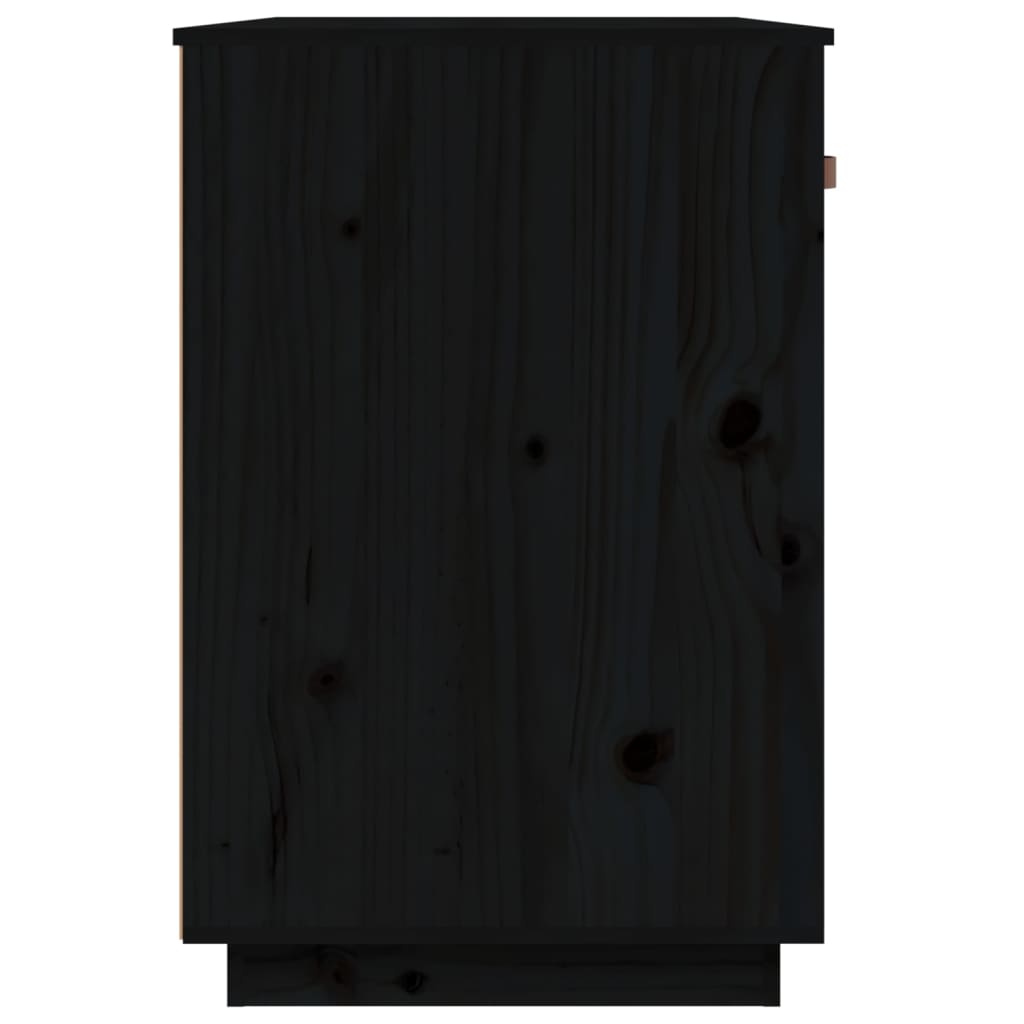 Solid Pine Wood Desk - Black, 95x50x75 cm