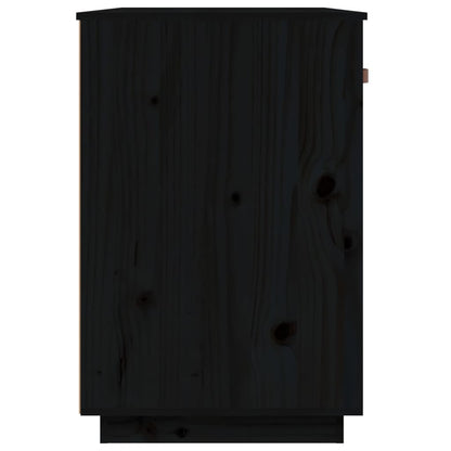 Solid Pine Wood Desk - Black, 95x50x75 cm