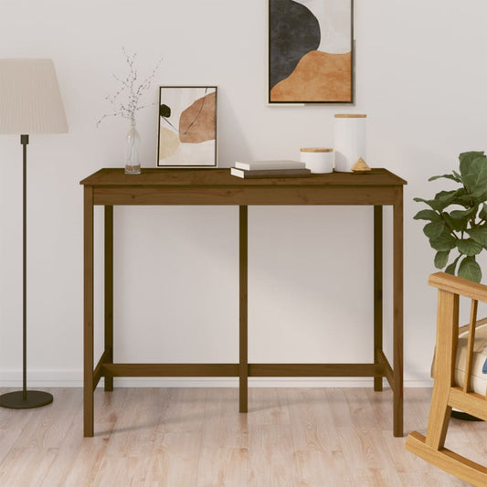 Solid Pine Bar Table 140x80x110 cm - Honey Brown Finish