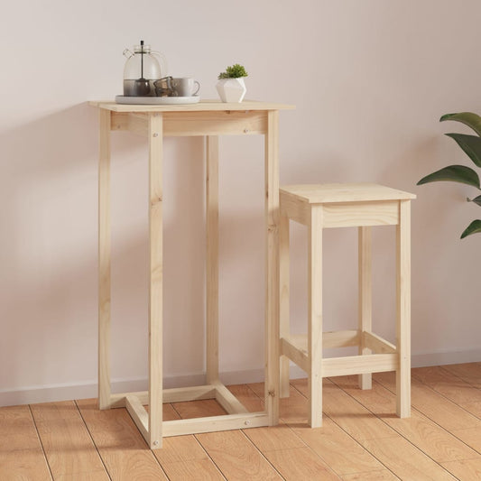 Solid Pine Bar Table 60x60x110 cm - Rustic Wood Finish