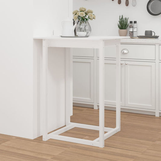 Solid Pine White Bar Table 80x80x110 cm - Stylish & Durable