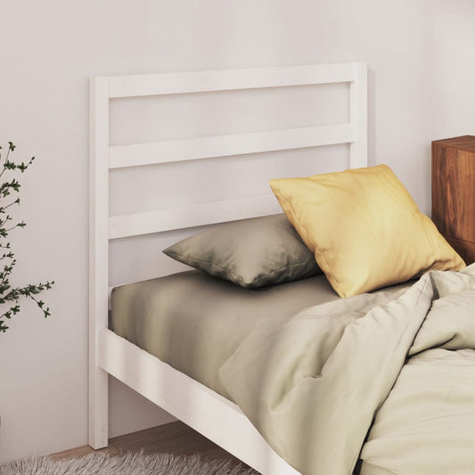 Solid Pine Wood White Headboard 95x4x100 cm - Elegant & Sturdy
