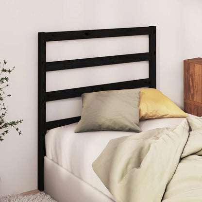 Solid Pine Black Headboard 95x4x100 cm - Modern Bedroom Decor