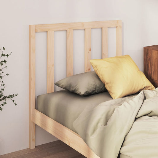 Solid Pine Wood Bed Headboard 95x4x100 cm - Natural Finish