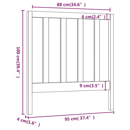 Solid Pine Wood Grey Headboard 95x4x100 cm - Stylish & Durable
