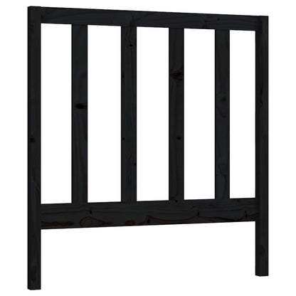 Solid Pine Wood Black Headboard 95x4x100 cm – Stylish & Durable
