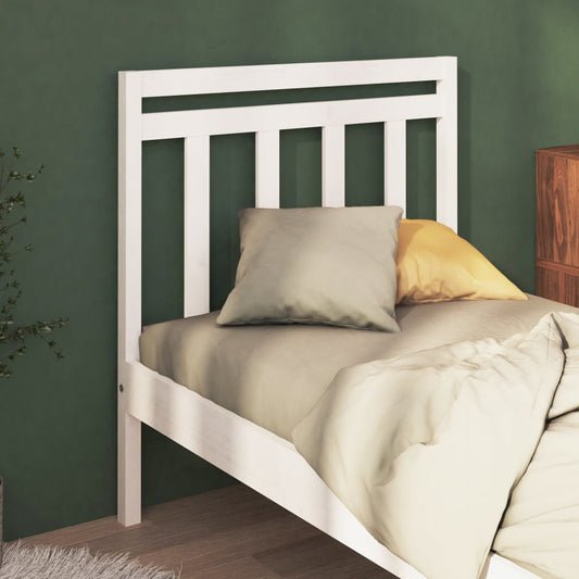 Solid Pine Wood White Bed Headboard 95x4x100 cm