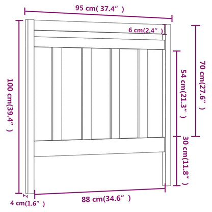 Solid Wood Grey Pine Headboard 95x4x100 cm - Stylish & Durable
