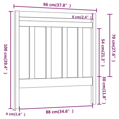 Black Solid Pine Wood Headboard 95x4x100 cm - Stylish & Durable