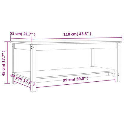 Coffee Table 110x55x45 cm Solid Wood Pine