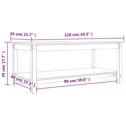 Coffee Table Black 110x55x45 cm Solid Wood Pine
