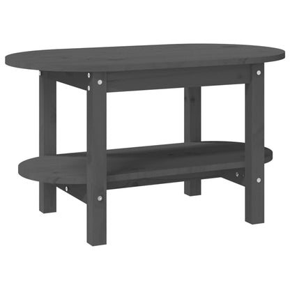 Coffee Table Grey 80x45x45 cm Solid Wood Pine