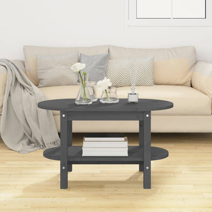 Coffee Table Grey 80x45x45 cm Solid Wood Pine
