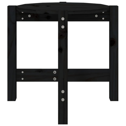 Coffee Table Black Ø 52.5x45 cm Solid Wood Pine