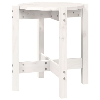 Coffee Table White Ø 42.5x45 cm Solid Wood Pine