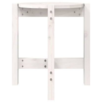 Coffee Table White Ø 42.5x45 cm Solid Wood Pine