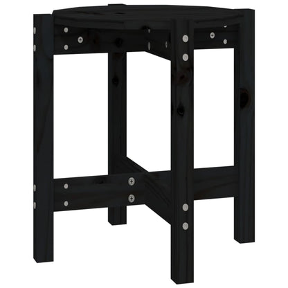Coffee Table Black Ø 42.5x45 cm Solid Wood Pine