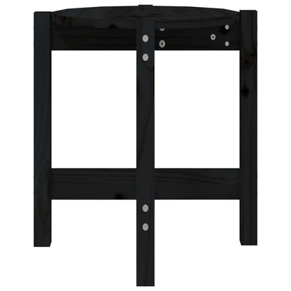 Coffee Table Black Ø 42.5x45 cm Solid Wood Pine