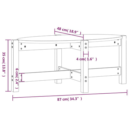 Coffee Table Honey Brown 87x48x35 cm Solid Wood Pine