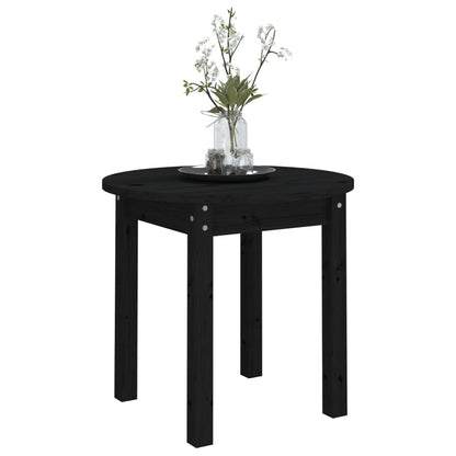 Coffee Table Black Ø 45x40 cm Solid Wood Pine