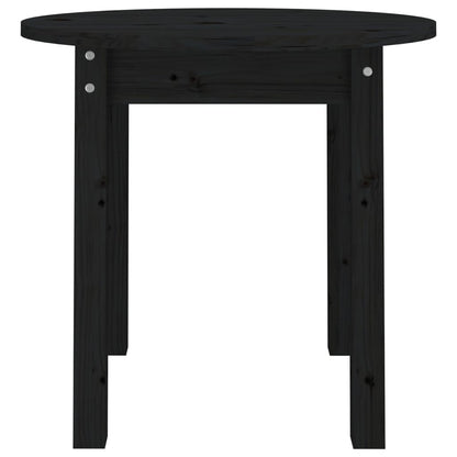 Coffee Table Black Ø 45x40 cm Solid Wood Pine
