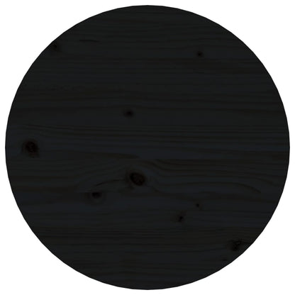 Coffee Table Black Ø 45x40 cm Solid Wood Pine