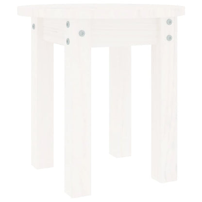 Coffee Table White Ø 35x35 cm Solid Wood Pine