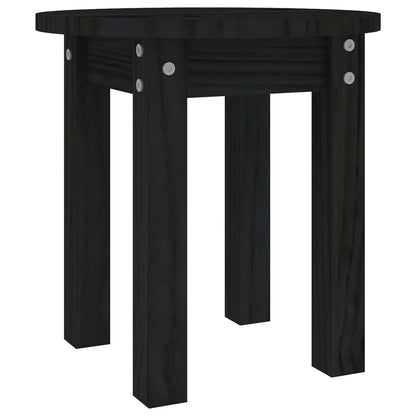 Coffee Table Black Ø 35x35 cm Solid Wood Pine