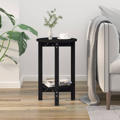 Coffee Table Black Ø 40x60 cm Solid Wood Pine