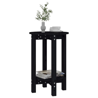 Coffee Table Black Ø 40x60 cm Solid Wood Pine