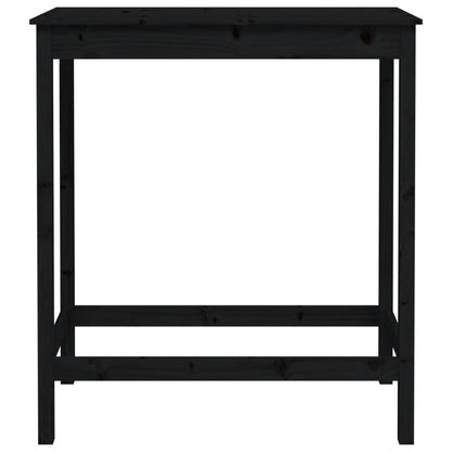 5 Piece Bar Set Black Solid Wood Pine