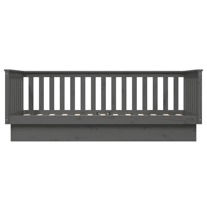 Solid Pine Grey Day Bed Frame 80x200 cm - No Mattress Included