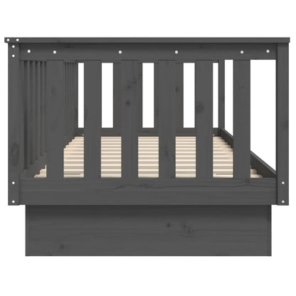 Solid Pine Grey Day Bed Frame 80x200 cm - No Mattress Included