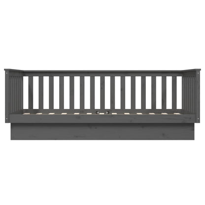 Day Bed without Mattress Grey 100x200 cm Solid Wood Pine