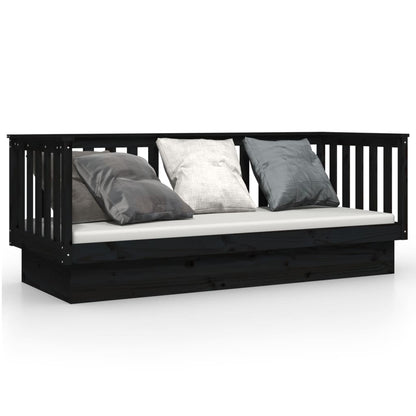 Black Pine Solid Wood Day Bed Frame 75x190 cm - No Mattress