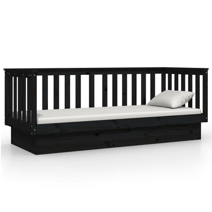 Black Pine Solid Wood Day Bed Frame 75x190 cm - No Mattress